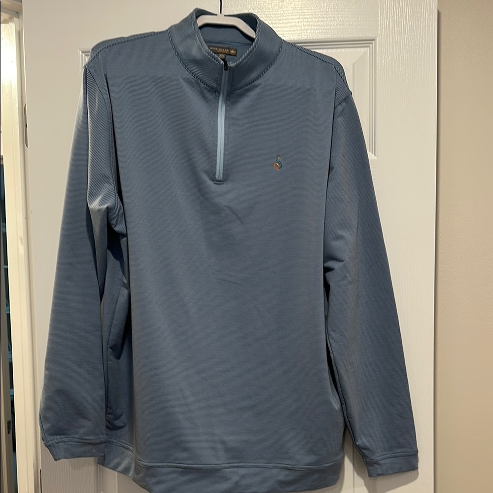 Men’s Peter Millar, Blue Quarter-Zip Pullover, XXL